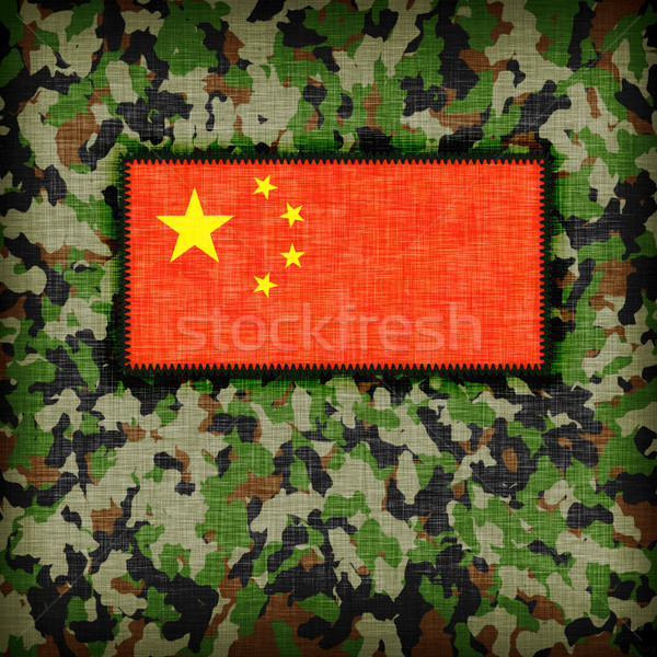 Tarnung einheitliche China Flagge Textur abstrakten Stock foto © michaklootwijk