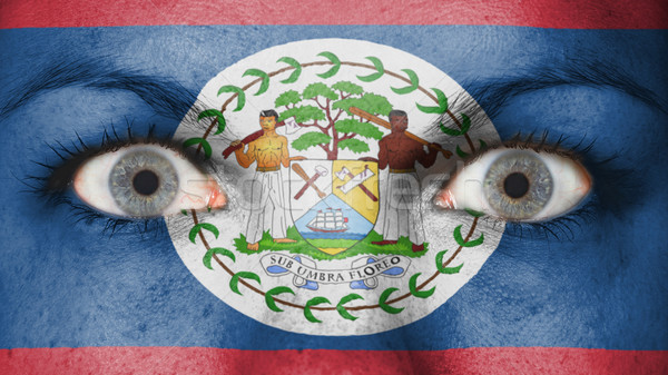 Occhi bandiera verniciato faccia Belize Foto d'archivio © michaklootwijk