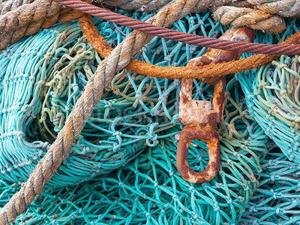 Abstract background with a pile of fishing nets Stock photo © michaklootwijk