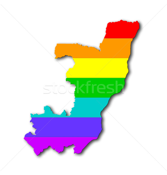 Congo arco-íris bandeira padrão mapa viajar Foto stock © michaklootwijk