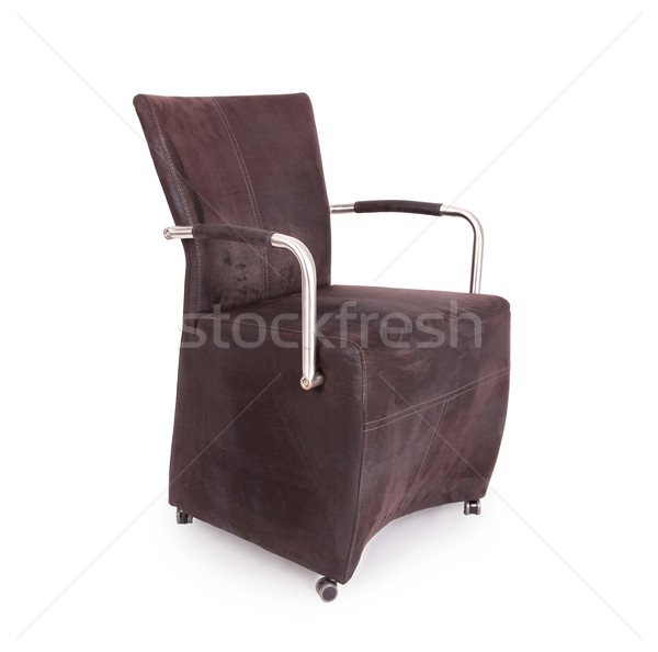 Skóry jadalnia krzesło odizolowany biały domu Zdjęcia stock © michaklootwijk