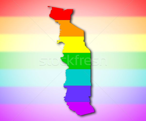 Togo Rainbow bandiera pattern mappa gay Foto d'archivio © michaklootwijk