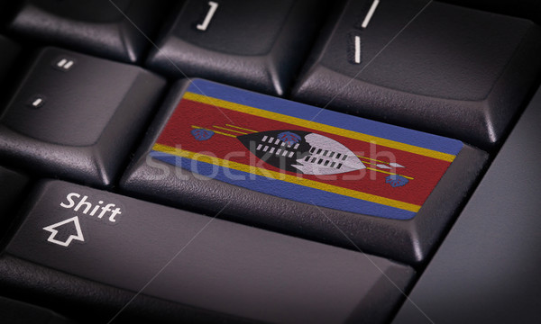 Zászló billentyűzet gomb Szváziföld terv laptop Stock fotó © michaklootwijk