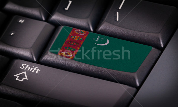 Bayrak klavye düğme Türkmenistan dizayn dizüstü bilgisayar Stok fotoğraf © michaklootwijk