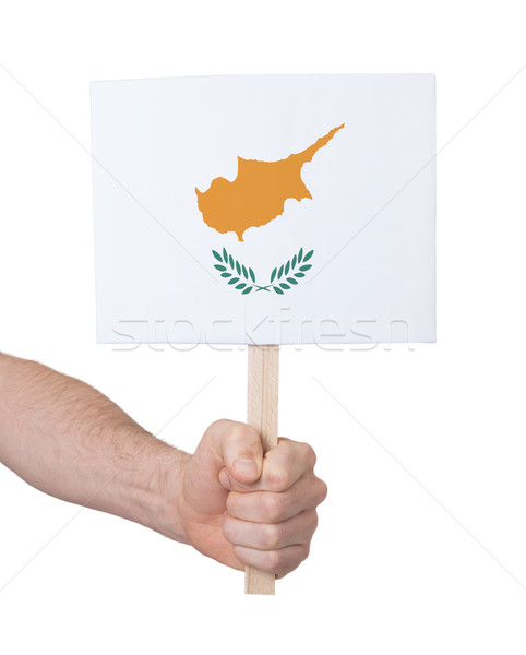 Hand holding small card - Flag of Cyprus Stock photo © michaklootwijk