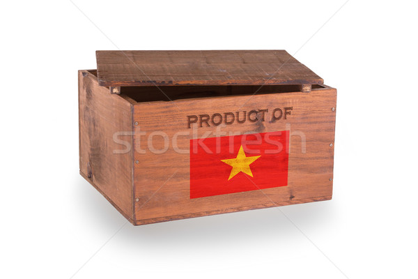 Holz Kiste isoliert weiß Produkt Vietnam Stock foto © michaklootwijk