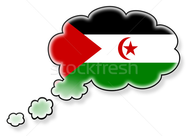 Banderą Chmura odizolowany biały zachodniej sahara Zdjęcia stock © michaklootwijk