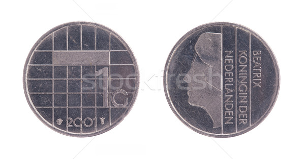 One dutch Guilder coin, old money from the Netherlands Stock photo © michaklootwijk