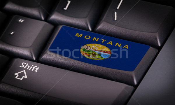 Flagge Tastatur Taste Montana Design Laptop Stock foto © michaklootwijk