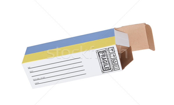 Export termék Ukrajna kinyitott papír doboz Stock fotó © michaklootwijk