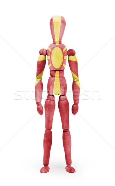 Wood figure mannequin with flag bodypaint - Macedonia Stock photo © michaklootwijk