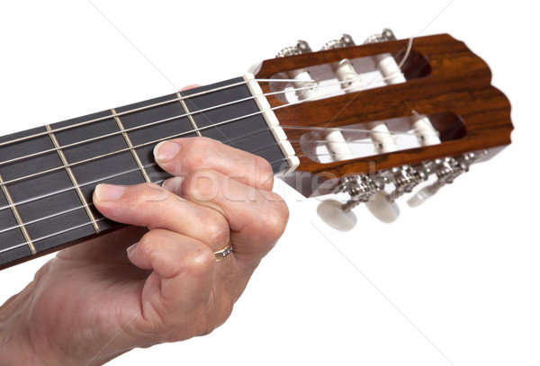 Old hand and guitar isolated Stock photo © michaklootwijk