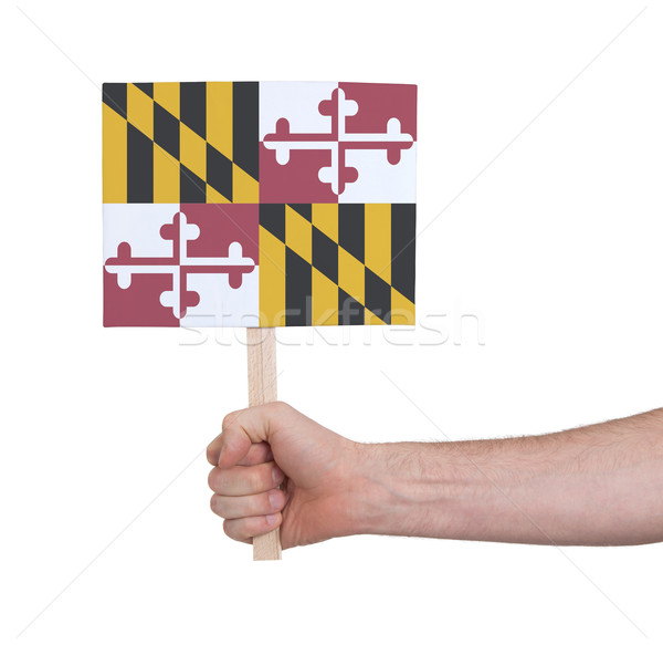 Hand holding small card - Flag of Maryland Stock photo © michaklootwijk