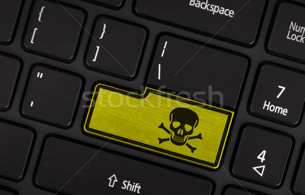 Symbool knop toetsenbord giftig waarschuwing Geel Stockfoto © michaklootwijk