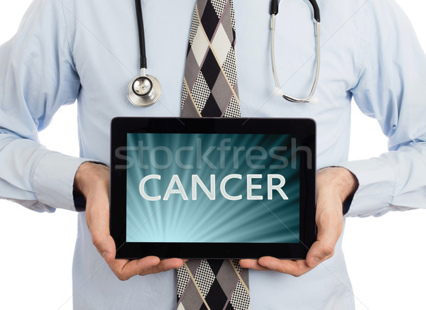 Médico tableta cáncer aislado blanco Foto stock © michaklootwijk
