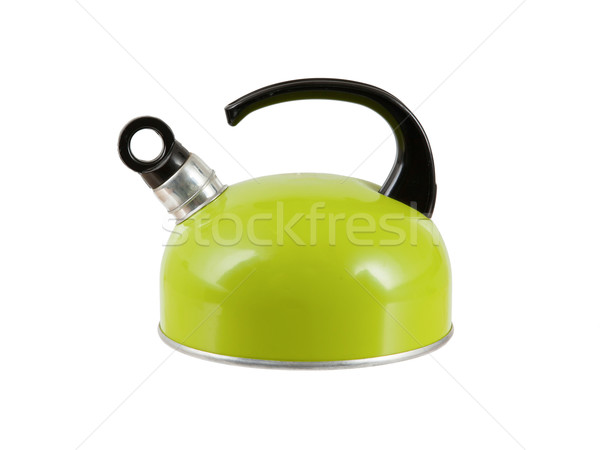 Zielone czajnik odizolowany biały kuchnia pić Zdjęcia stock © michaklootwijk