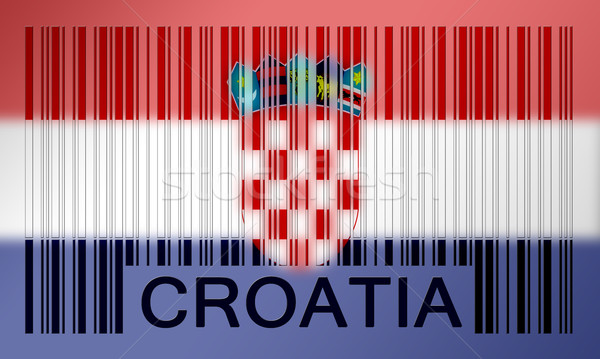Barcode vlag Kroatië geschilderd oppervlak ontwerp Stockfoto © michaklootwijk