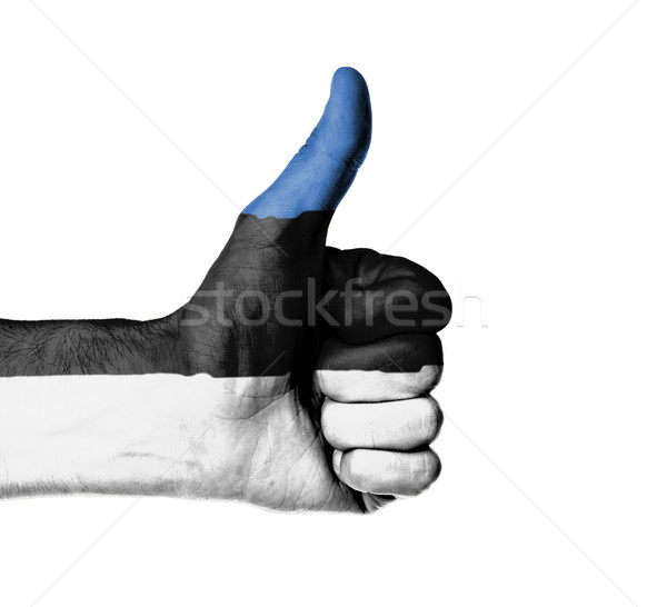 Closeup of male hand showing thumbs up sign Stock photo © michaklootwijk