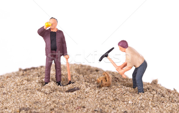 Miniature workers with pickaxes Stock photo © michaklootwijk