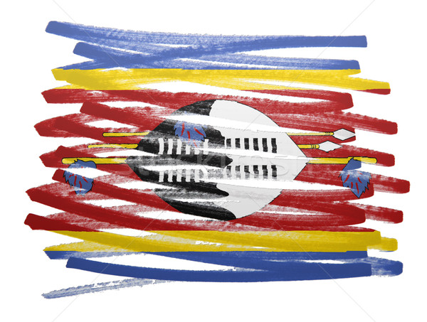 Bandeira ilustração Suazilândia caneta negócio pintar Foto stock © michaklootwijk