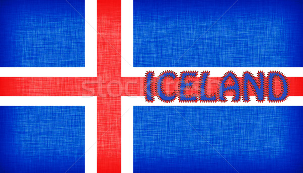 Flag of Iceland stitched with letters Stock photo © michaklootwijk