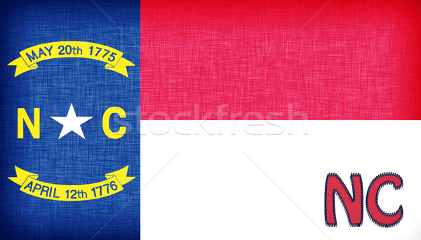 Leinen Flagge North Carolina Abkürzung Stoff Land Stock foto © michaklootwijk