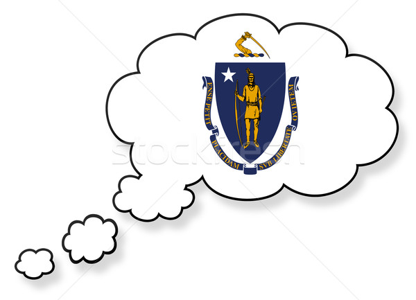 Bandiera nube isolato bianco Massachusetts arte Foto d'archivio © michaklootwijk