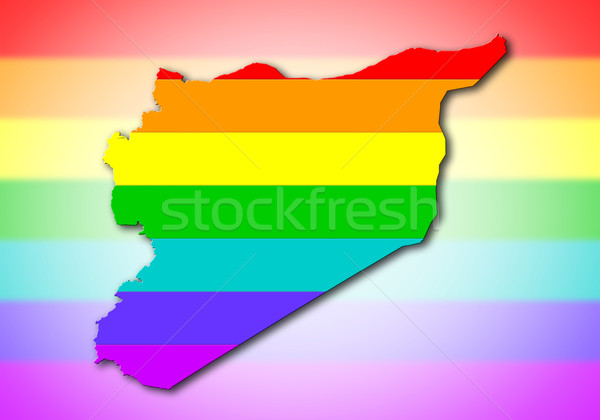 Syria - Rainbow flag pattern Stock photo © michaklootwijk