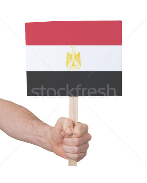 Hand holding small card - Flag of Egypt Stock photo © michaklootwijk