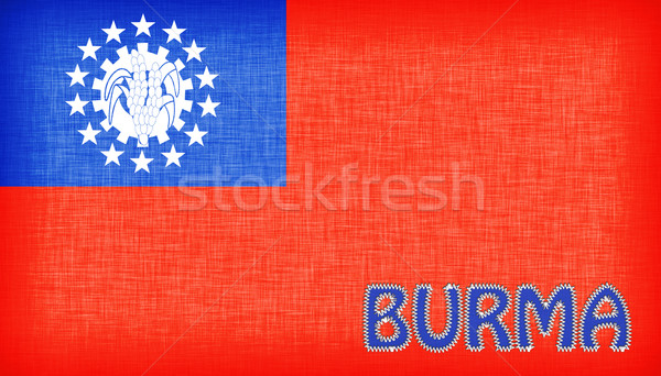 Flag of Myanmar stitched with letters Stock photo © michaklootwijk