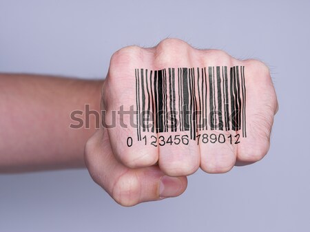 Open hand with barcode Stock photo © michaklootwijk