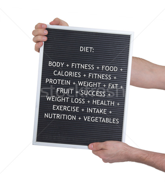 Diet concept in plastic letters on very old menu board Stock photo © michaklootwijk