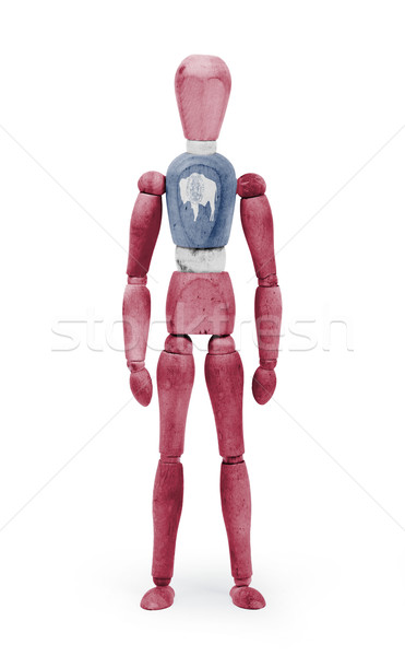 Wood figure mannequin with US state flag bodypaint - Wyoming Stock photo © michaklootwijk