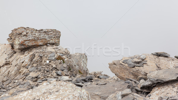 Large boulders in fog Stock photo © michaklootwijk