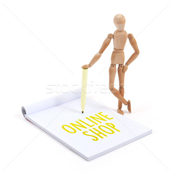 Wooden mannequin writing - Online shop Stock photo © michaklootwijk