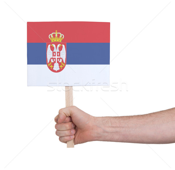 Mano pequeño tarjeta bandera Serbia Foto stock © michaklootwijk
