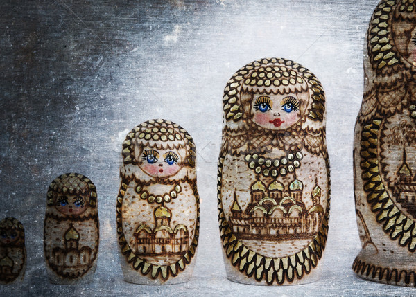 Stock photo: Russian wooden doll - Matryoshka - Vintage