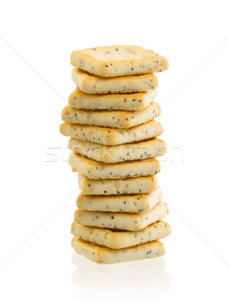 Stack of square crackers isolated Stock photo © michaklootwijk