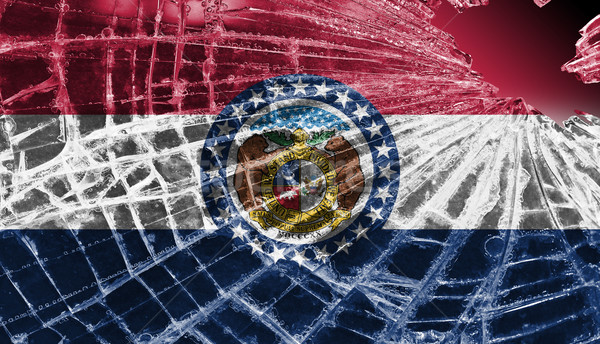 Broken glass or ice with a flag, Missouri Stock photo © michaklootwijk