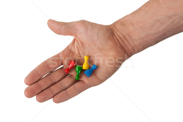 Hand vier geïsoleerd witte vergadering Stockfoto © michaklootwijk