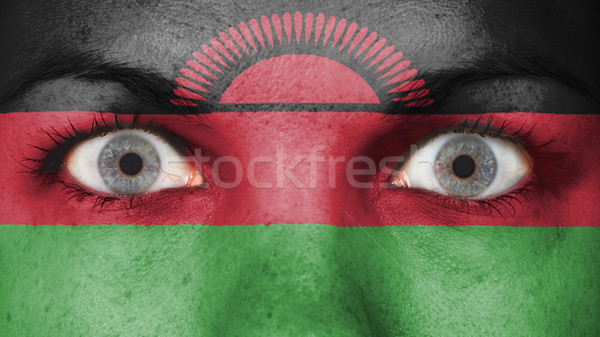 Olhos bandeira pintado cara Malavi Foto stock © michaklootwijk