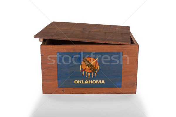 Stock fotó: Fából · készült · láda · izolált · fehér · termék · Oklahoma