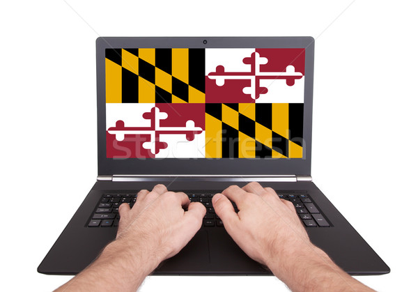 Hands working on laptop, Maryland Stock photo © michaklootwijk