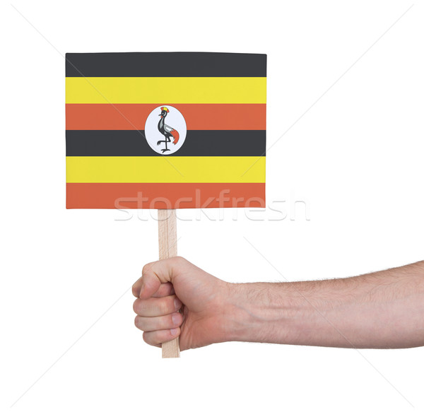 Hand holding small card - Flag of Uganda Stock photo © michaklootwijk