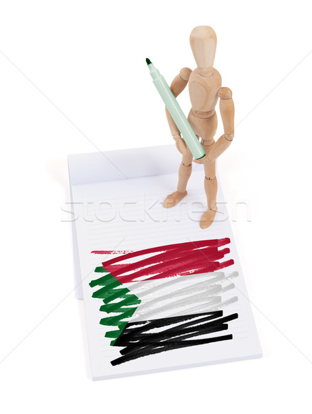 Legno mannequin disegno Sudan bandiera carta Foto d'archivio © michaklootwijk