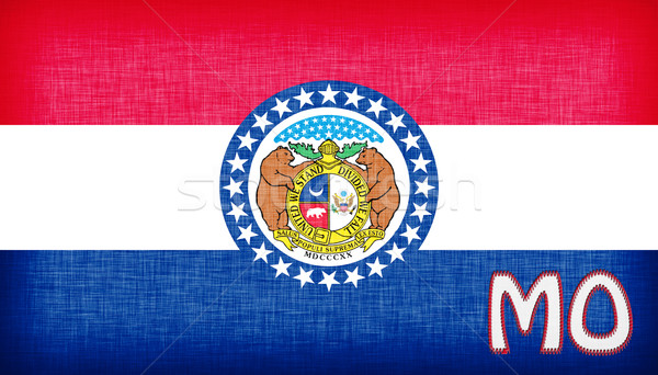 Vászon zászló Missouri rövidítés csillag szövet Stock fotó © michaklootwijk