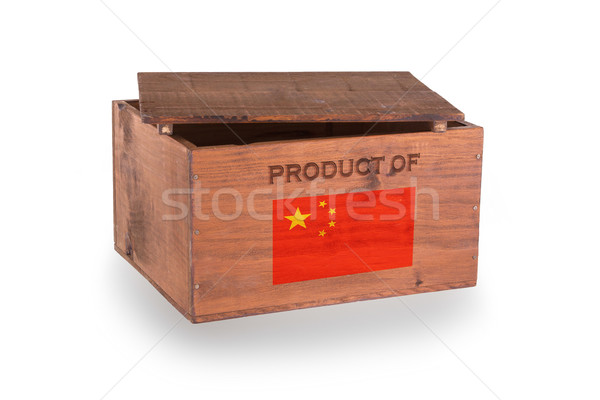Fából készült láda izolált fehér termék Kína Stock fotó © michaklootwijk