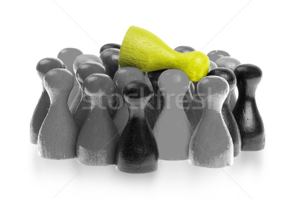 Geel pion collectie verschillend kleuren menigte Stockfoto © michaklootwijk