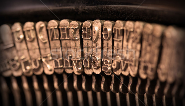 Close-up of an old retro typewriter with paper Stock photo © michaklootwijk