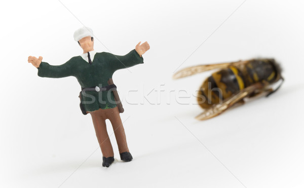 微型 警官 犯罪現場 死 黃蜂 蜜蜂 商業照片 © michaklootwijk